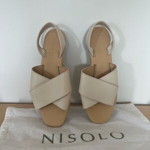 Rare Nisolo Cross-Strap Sandal in White/Bone - Never Used